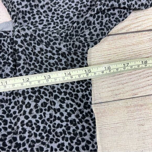 Abercrombie & Fitch Leopard Print 3/4 Sleeve Square Neck Smocked Midi Dress SP - Picture 11 of 12